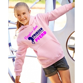 Vergiss den Prinzen ich nehm das Pferd ! Mädchen Reiten Sweatshirt mit Kapuze HOODIE Kids Gr.128 - 164 cm Voltegieren, Springreiten, Reitunterricht, Reiturnier