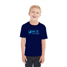 EAT SLEEP FUSSBALL Kinder T-Shirt Kids Gr.128 - 164 cm