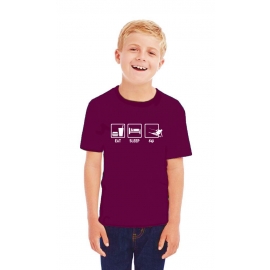 EAT SLEEP SKI Kinder T-Shirt Kids Gr.128 - 164 cm