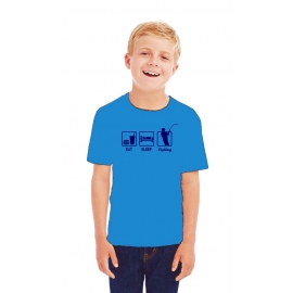 EAT SLEEP FISHING Kinder T-Shirt Kids Gr.128 - 164 cm