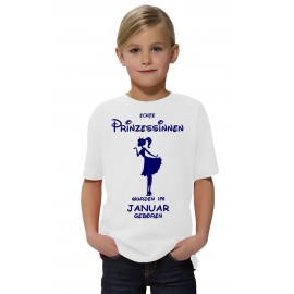 Echte Prinzessinnen wurden im Januar geboren ! Mädchen Geburtstag T-SHIRT Kids Gr.128 - 164 cm Prinzessin Birthday Party Feiern