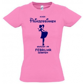 Echte Prinzessinnen wurden im Februar geboren ! Mädchen Geburtstag T-SHIRT Kids Gr.128 - 164 cm Prinzessin Birthday Party Feiern