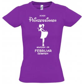 Echte Prinzessinnen wurden im Februar geboren ! Mädchen Geburtstag T-SHIRT Kids Gr.128 - 164 cm Prinzessin Birthday Party Feiern