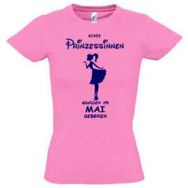 Echte Prinzessinnen wurden im Mai geboren ! Mädchen Geburtstag T-SHIRT Kids Gr.128 - 164 cm Prinzessin Birthday Party Feiern