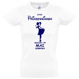 Echte Prinzessinnen wurden im Mai geboren ! Mädchen Geburtstag T-SHIRT Kids Gr.128 - 164 cm Prinzessin Birthday Party Feiern