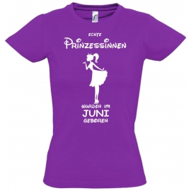 Echte Prinzessinnen wurden im Juni geboren ! Mädchen Geburtstag T-SHIRT Kids Gr.128 - 164 cm Prinzessin Birthday Party Feiern