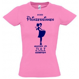 Echte Prinzessinnen wurden im Juli geboren ! Mädchen Geburtstag T-SHIRT Kids Gr.128 - 164 cm Prinzessin Birthday Party Feiern