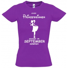 Echte Prinzessinnen wurden im September geboren ! Mädchen Geburtstag T-SHIRT Kids Gr.128 - 164 cm Prinzessin Birthday Party Feiern