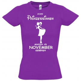 Echte Prinzessinnen wurden im November geboren ! Mädchen Geburtstag T-SHIRT Kids Gr.128 - 164 cm Prinzessin Birthday Party Feiern