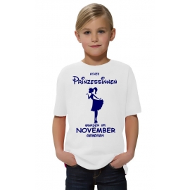 Echte Prinzessinnen wurden im November geboren ! Mädchen Geburtstag T-SHIRT Kids Gr.128 - 164 cm Prinzessin Birthday Party Feiern