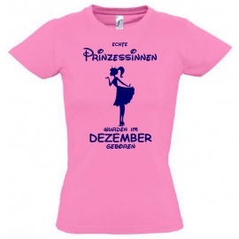 Echte Prinzessinnen wurden im Dezember geboren ! Mädchen Geburtstag T-SHIRT Kids Gr.128 - 164 cm Prinzessin Birthday Party Feiern