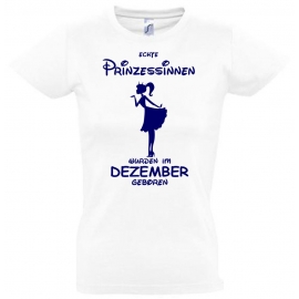 Echte Prinzessinnen wurden im Dezember geboren ! Mädchen Geburtstag T-SHIRT Kids Gr.128 - 164 cm Prinzessin Birthday Party Feiern