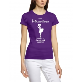 Echte Prinzessinnen wurden im Januar geboren ! Damen - Mädchen Geburtstag T-SHIRT Gr.S M L XL Prinzessin Birthday Party Feiern