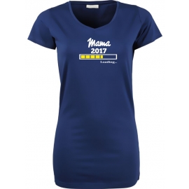 Mama 2017 Loading  T-Shirt für Schwangere - Mama LONG SHIRT Extra Langes Strech T-Shirt XS S M L XL XXL