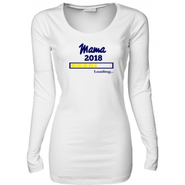 Mama 2018 Loading …  T-Shirt für Schwangere Mama LONGSHIRT Extra Langes Strech Langarm T-Shirt XS S M L XL XXL