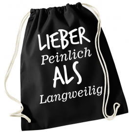 Turnbeutel mit Spruch ! Gymbag verschiedene Spüche & Designs auswählbar - Rucksack Turnbeutel Tasche Backpack für Pausenhof, Schule, Sport, Urlaub