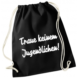 Turnbeutel mit Spruch ! Gymbag verschiedene Spüche & Designs auswählbar - Rucksack Turnbeutel Tasche Backpack für Pausenhof, Schule, Sport, Urlaub