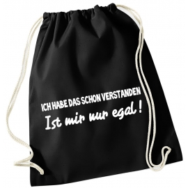 Turnbeutel mit Spruch ! Gymbag verschiedene Spüche & Designs auswählbar - Rucksack Turnbeutel Tasche Backpack für Pausenhof, Schule, Sport, Urlaub