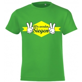 Wir werden siegen ! Kinder Team Shirts Manschafts T-Shirts für den Sieg Kinder T-Shirt Kids Gr.116 128 140 152 164 cm