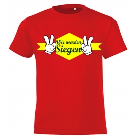 Wir werden siegen ! Kinder Team Shirts Manschafts T-Shirts für den Sieg Kinder T-Shirt Kids Gr.116 128 140 152 164 cm