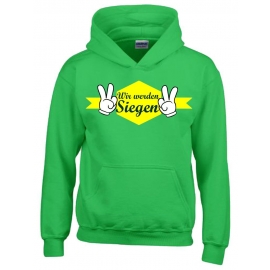 Wir werden siegen ! Kinder Team HOODIES Manschafts Sweatshirt mit Kapuze für den Sieg Kids Gr.116 128 140 152 164 cm