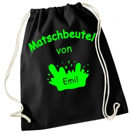 Matschbeutel mit Namen ! Turnbeutel Gymbag Rucksack  Tasche Backpack für Pausenhof, Schule, Kindergarten, Sport, Urlaub, Training