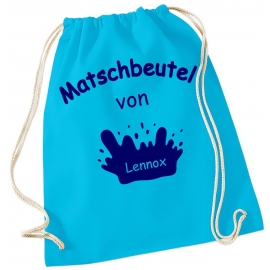 Matschbeutel mit Namen ! Turnbeutel Gymbag Rucksack  Tasche Backpack für Pausenhof, Schule, Kindergarten, Sport, Urlaub, Training