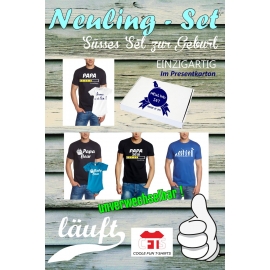 PAPA T-SHIRT + Strampler in Geschenkbox - Set zur Geburt Vater und Baby - Wie der Vater so der Sohn ! Junge und Mädchen Strampler + Männer T-Shirt  S M L XL 2XL 3XL  Baby Body