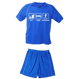 TRIKOTSET mit DEINEM NAMEN + NUMMER !! Fußball EAT SLEEP FOOTBALL Kinder Fußball Trikot + Hose  Kids 98-104, 110-116, 122-128, 134-140, 146-152, 158-164 cm schwarz, rot, blau. Grün, orange, weiß, gelb