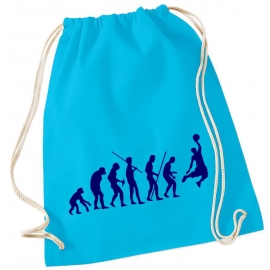 Evolution BASKETBALL ! Gymbag Rucksack Turnbeutel Tasche Backpack für Pausenhof, Schule, Sport, Urlaub