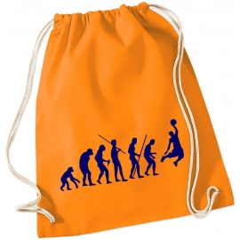 Evolution BASKETBALL ! Gymbag Rucksack Turnbeutel Tasche Backpack für Pausenhof, Schule, Sport, Urlaub