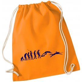 Evolution SCHWIMMEN ! Gymbag Rucksack Turnbeutel Tasche Backpack für Pausenhof, Schule, Sport, Urlaub