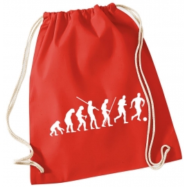 Evolution FUSSBALL ! Gymbag Rucksack Turnbeutel Tasche Backpack für Pausenhof, Schule, Sport, Urlaub