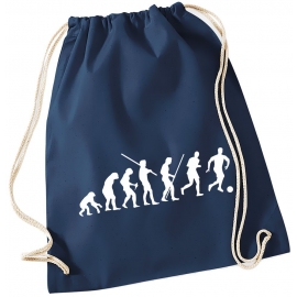 Evolution FUSSBALL ! Gymbag Rucksack Turnbeutel Tasche Backpack für Pausenhof, Schule, Sport, Urlaub