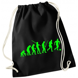 Evolution FUSSBALL ! Gymbag Rucksack Turnbeutel Tasche Backpack für Pausenhof, Schule, Sport, Urlaub