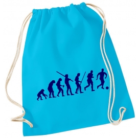 Evolution FUSSBALL ! Gymbag Rucksack Turnbeutel Tasche Backpack für Pausenhof, Schule, Sport, Urlaub