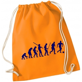 Evolution FUSSBALL ! Gymbag Rucksack Turnbeutel Tasche Backpack für Pausenhof, Schule, Sport, Urlaub