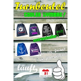 Evolution HANDBALL ! Gymbag Rucksack Turnbeutel Tasche Backpack für Pausenhof, Schule, Sport, Urlaub