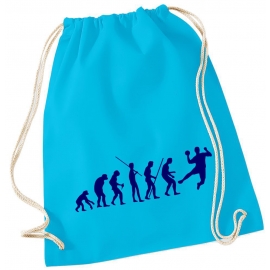 Evolution HANDBALL ! Gymbag Rucksack Turnbeutel Tasche Backpack für Pausenhof, Schule, Sport, Urlaub