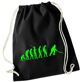 Evolution EISHOCKEY ! Gymbag Rucksack Turnbeutel Tasche Backpack für Pausenhof, Schule, Sport, Urlaub