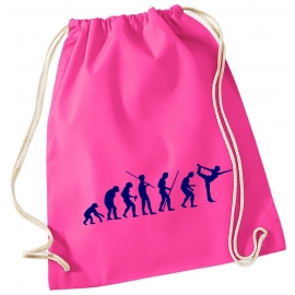 Evolution YOGA ! Gymbag Rucksack Turnbeutel Tasche Backpack für Pausenhof, Schule, Sport, Urlaub