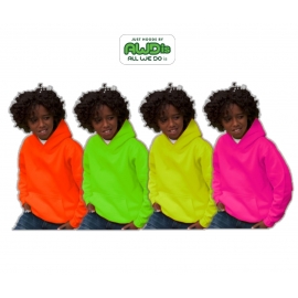 NEON KINDER SPORT HOODIES  Sweatshirt mit Kapuze- Neongelb, Neongrün, Neonpink, Neonorange Kinder Funktionsshirts Trikot für alle Sportarten 3 bis 14 Jahre