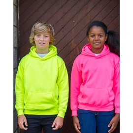 NEON KINDER SPORT HOODIES  Sweatshirt mit Kapuze- Neongelb, Neongrün, Neonpink, Neonorange Kinder Funktionsshirts Trikot für alle Sportarten 3 bis 14 Jahre