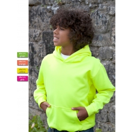 NEON KINDER SPORT HOODIES  Sweatshirt mit Kapuze- Neongelb, Neongrün, Neonpink, Neonorange Kinder Funktionsshirts Trikot für alle Sportarten 3 bis 14 Jahre