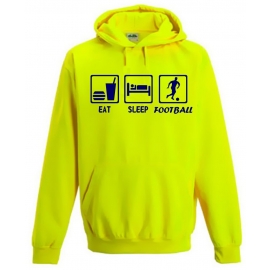 EAT SLEEP FOOTBALL ! NEON KINDER SPORT HOODIES  Sweatshirt mit Kapuze- Neongelb, Neongrün, Neonpink, Neonorange Kinder Funktionsshirts Trikot für alle Sportarten 3 bis 14 Jahre