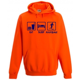 EAT SLEEP FOOTBALL ! NEON KINDER SPORT HOODIES  Sweatshirt mit Kapuze- Neongelb, Neongrün, Neonpink, Neonorange Kinder Funktionsshirts Trikot für alle Sportarten 3 bis 14 Jahre