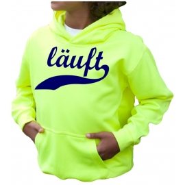 LÄUFT ! NEON KINDER SPORT HOODIES  Sweatshirt mit Kapuze- Neongelb, Neongrün, Neonpink, Neonorange Kinder Funktionsshirts Trikot für alle Sportarten 3 bis 14 Jahre