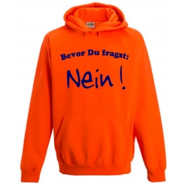 BEVOR DU FRAGST - NEIN  ! NEON KINDER SPORT HOODIES  Sweatshirt mit Kapuze- Neongelb, Neongrün, Neonpink, Neonorange  3 bis 14 Jahre NEIN SAGEN !