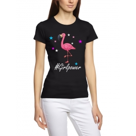 GIRLPOWER Flamingo ! Flamingo Unicorn Damen T-Shirt Gr.S M L XL XXL schenken Birthday Party Feiern