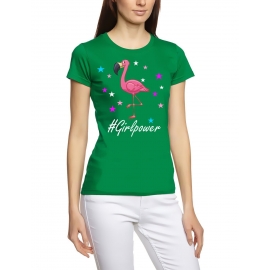 GIRLPOWER Flamingo ! Flamingo Unicorn Damen T-Shirt Gr.S M L XL XXL schenken Birthday Party Feiern